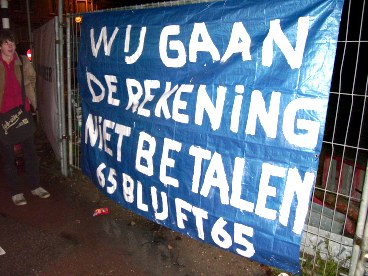 Spandoek Wij gaan de rekening niet betalen