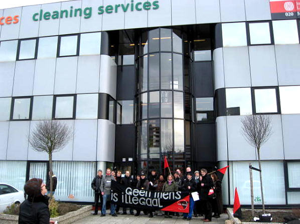 Actie schoonmakers maart 2010