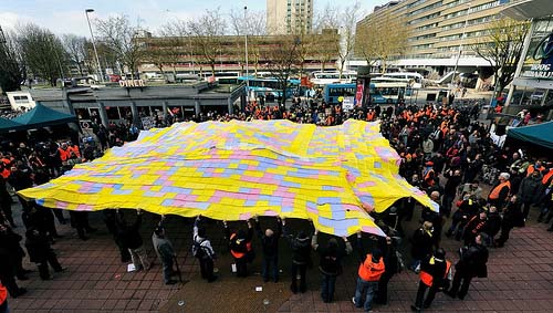 foto grootste poetsdoek ter wereld
