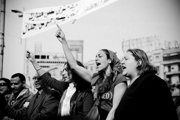 Vrouwen demonstreren in Egypte 2011