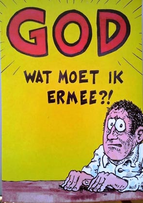 Spotprent: God wat moet ik ermee