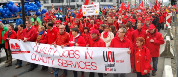 Foto demonstratie 4 april 2014 - UNI Global Union