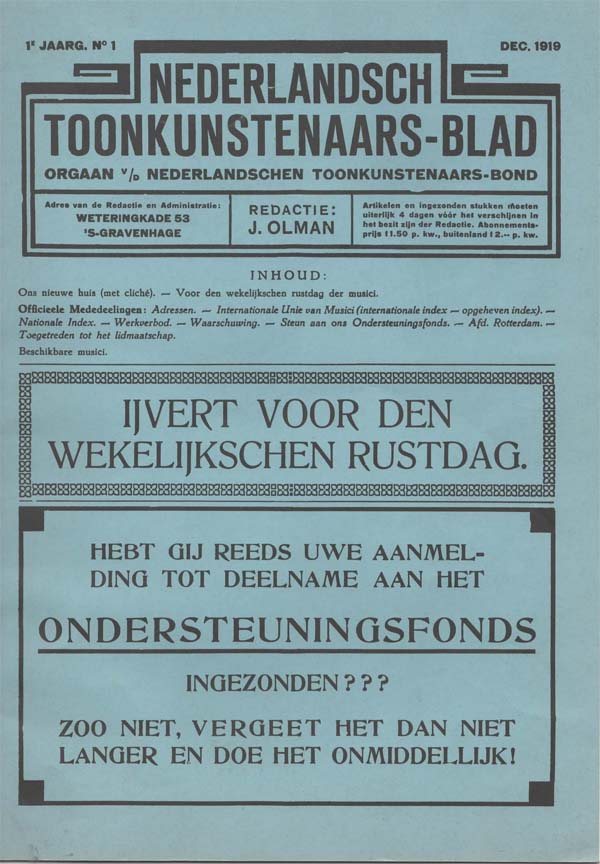 Afbeelding Nederlandsch Toonkunstenaars-blad