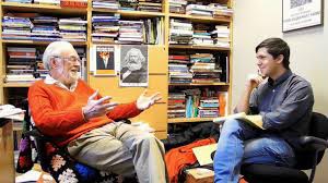 Foto David Harvey in gesprek