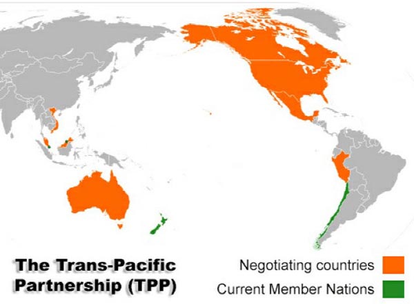 Kaart van het gebied dat TTP betreft
