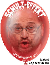 Schulz als luchtbalon, verlies in Saaralnd