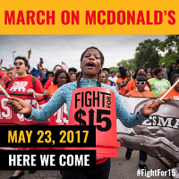 Actie in V.S. voor $15 minumum loon