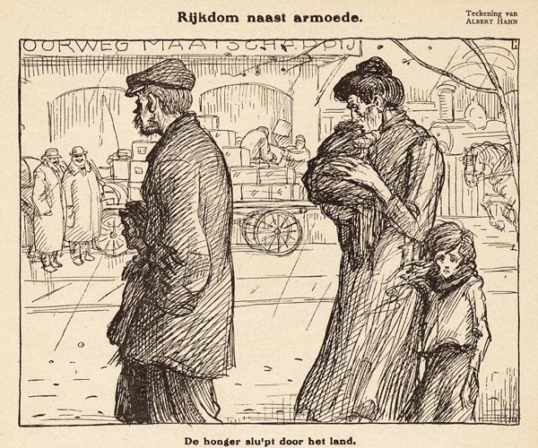 Prent: Rijkdom naast armoede � de honger sluipt door het land