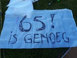Papier waarop geschrevne saat: 65! is genoeg