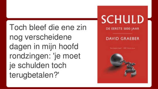 Titel pagina Schuld, de eerste 5000 jaar