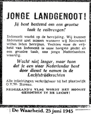 Luchtmacht vraagt jonderen voor Indi&euml; - Waarheid 23 juni 1940