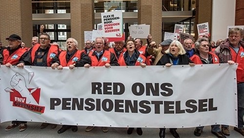 Foto van een pensioenactie