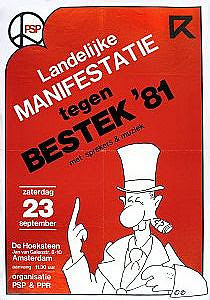 PSP affiche  Manifestatie tegen Bestek 81