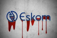 Bod Eskom met bloederige verf