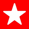 witte ster op rode achtergrond