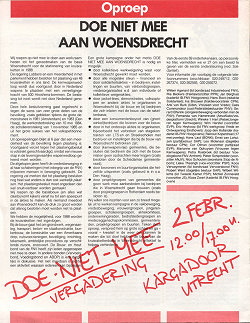 Oproep doe niet mee aan Woensdrecht