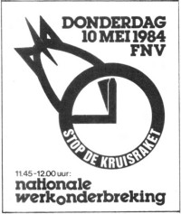 Affiche werkonderbreking 10 mei 1984