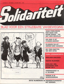 Cartoon aanbieding volkspetitionement denigrerende ontvangst