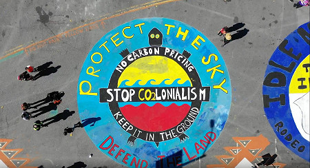 Schiedering op plein Stio CO2lonialism = No Carbon pricing - keep it in the ground