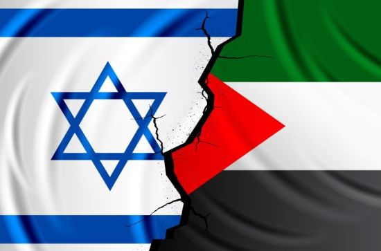 verscheurde vlag israel palestina