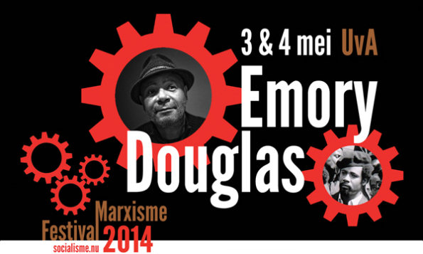 Uitnodiging met Emory Douglas, afbeelding van www.behance.net