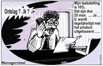 Spotprent managerstaal