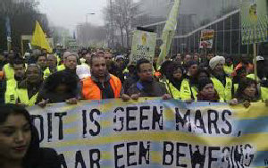 Demo schoonmakers - Geen mars maar een beweging