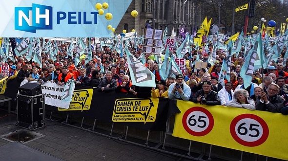 Foto demonstratie over pensioenen