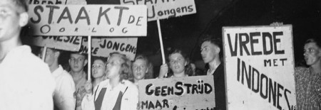 Foto demonstratie voor de staking