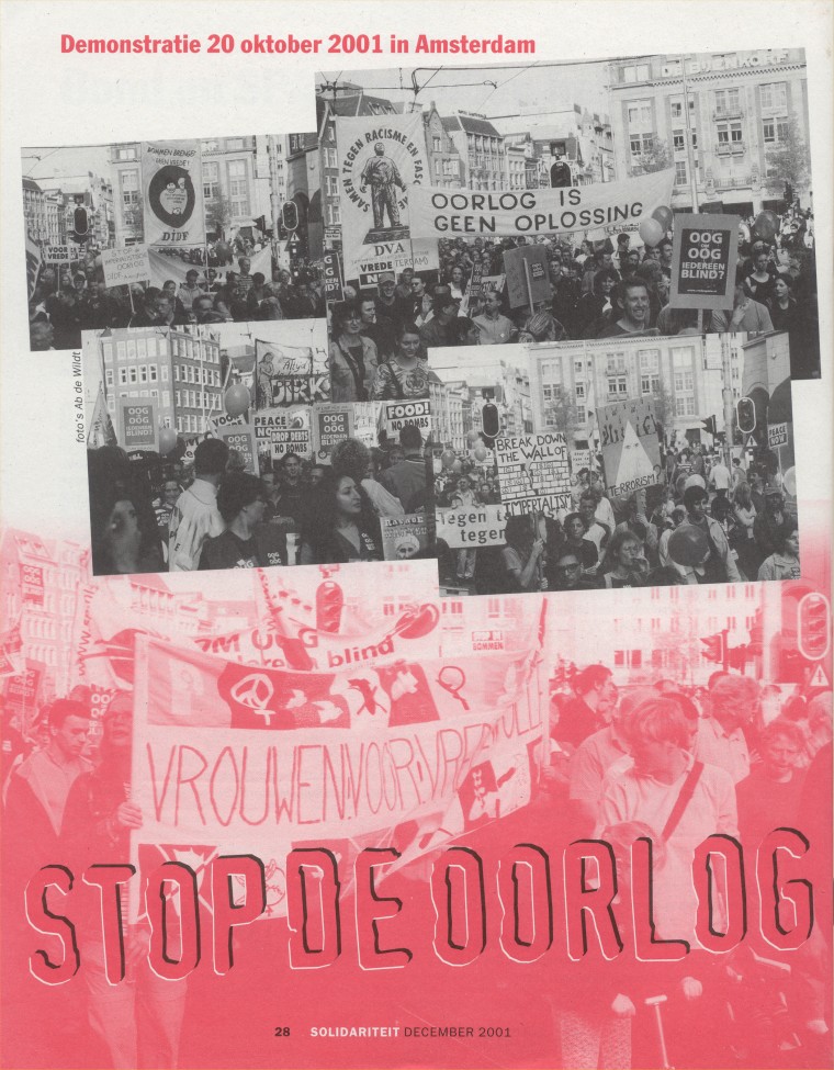 Demonstratie 20 oktober 2001 in Amsterdam,
Stop de oorlog. foto's Ab de Wildt