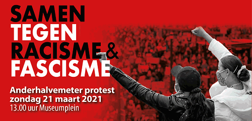Affiche anderhalf meter protest tegen rascisme en fascisme