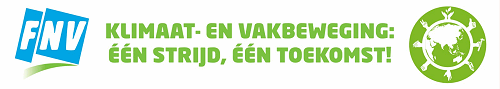 Logo Klimaat- en vakbeweging: één strijd, één toekomst FNV