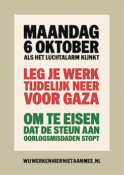 Affiche Leg je werk tijdelijk neer zwart/rood/groen