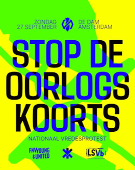 Affiche Stop de Oorlogdkoorts - lichtgroen/geel