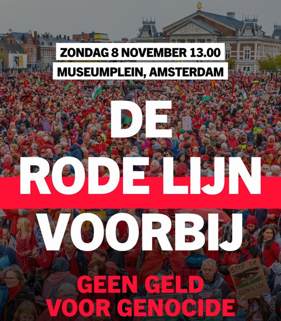 de rode lijn voorbij