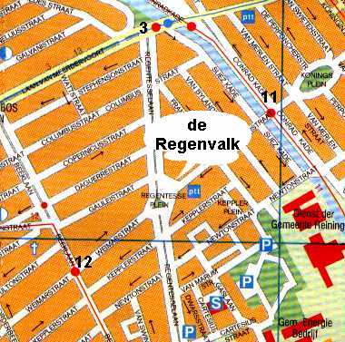 Locatie Regenvalk + tramhaltes